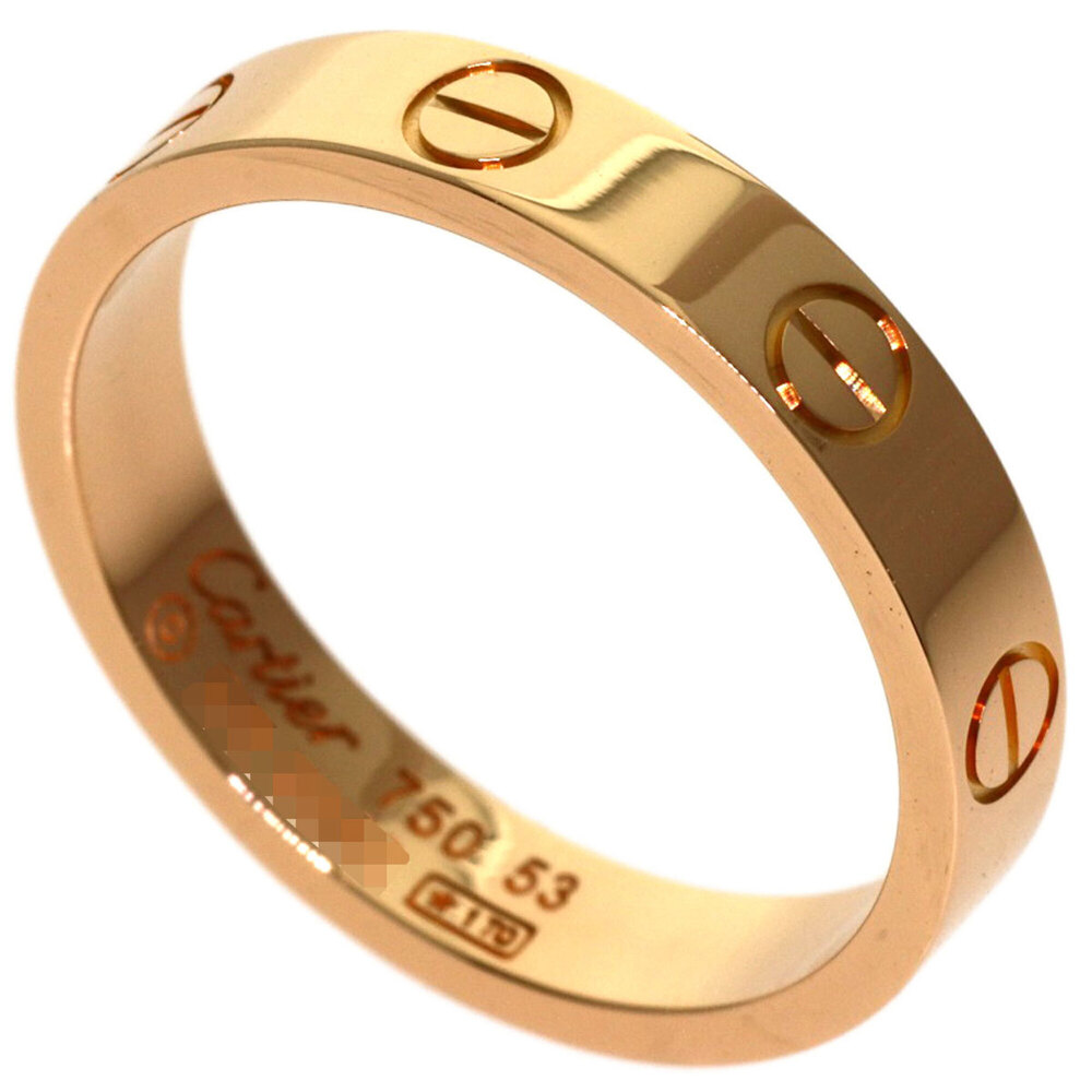 Cartier Mini Love Ring #53, 18K Pink Gold, Women's Ring, CARTIER
